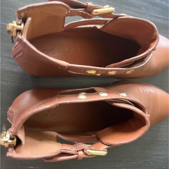 COACH Smooth Leather Booties 8 - Picture 5 of 6
